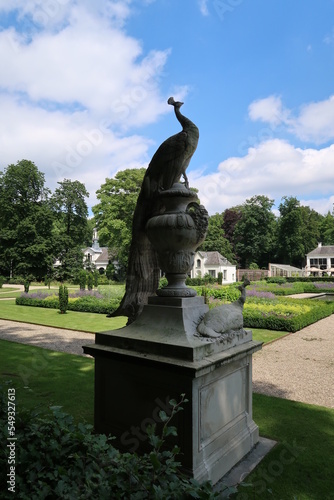 Peacock statue at Staverden Castle (municipality of Ermelo), in the Dutch province of Gelderland.