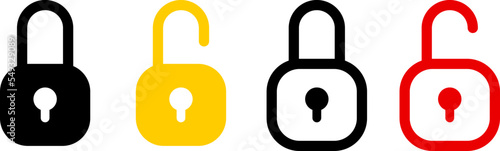 Lock open and lock closed icons padlock symbol set background vector illustration