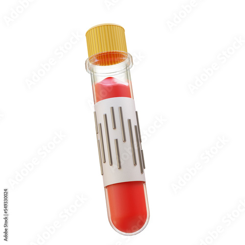 Blood Sample Test Tube 3D Render Illustration