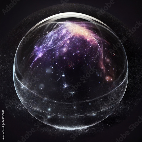 magic crystal ball with universe inside. generated sketch art