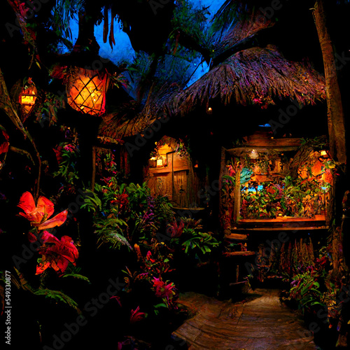 Tiki bar interior photo