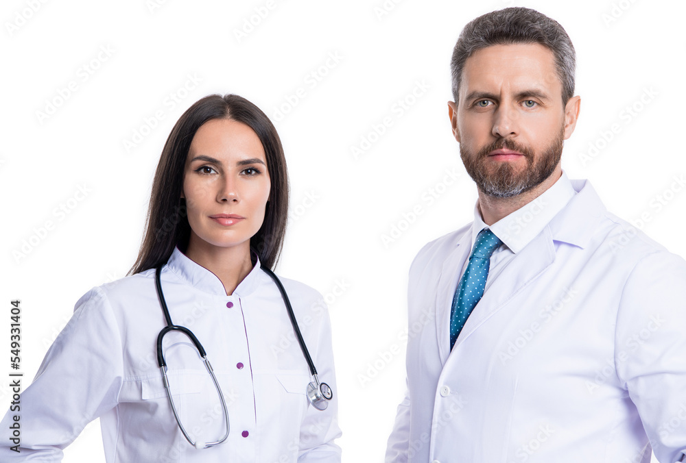 therapist doctor and nurse isolated on white. therapist doctor and nurse in studio. therapist doctor and nurse isolated on white. therapist doctor and nurse in studio.