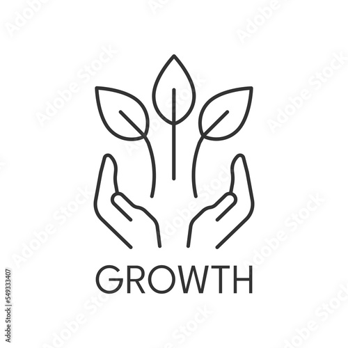 Personal growth thin line icon on white background