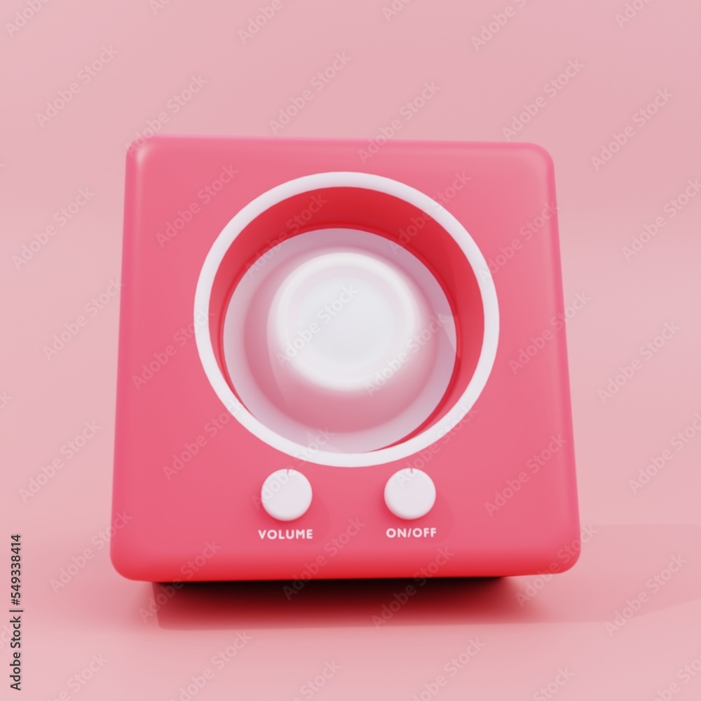 3D rendering of speaker illustration 3D rendering of speaker illustration