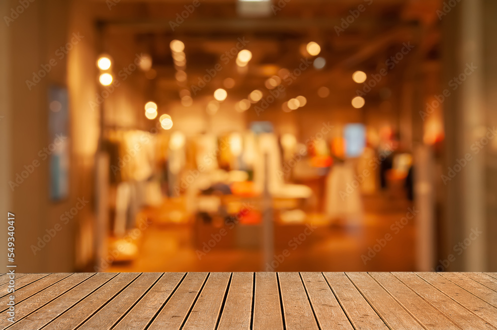 Empty wooden surface in cafe. Space for design Empty wooden surface in cafe. Space for design