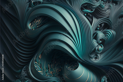 3d render abstract background waves, futuristic. Artistic template for design