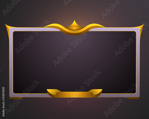 Luxury gold border vintage style stream overlay video screen frame template