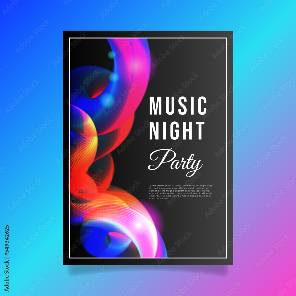 Naklejka premium Abstract light effect muscic poster template. - Vector.