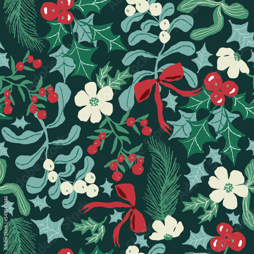 christmas floral pattern