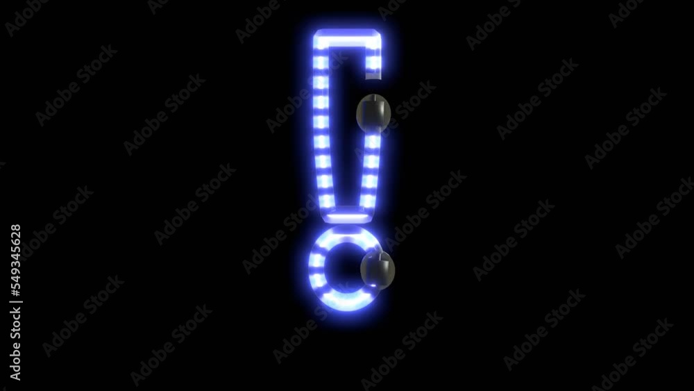 Flickering Blue Neon Sign - - Exclamation Point Flickering Blue Neon Sign - - Exclamation Point