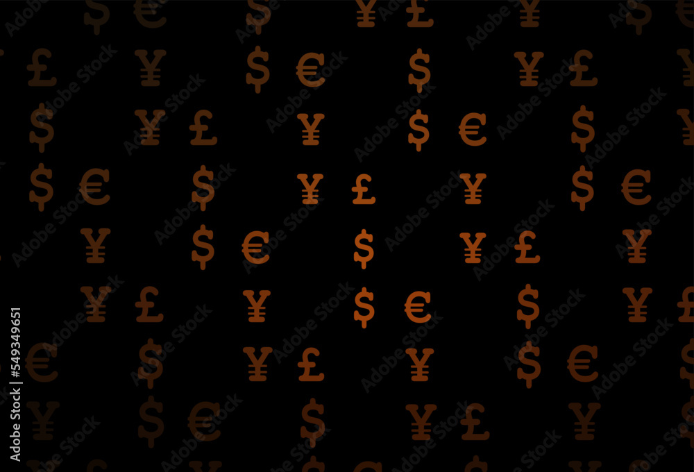 Dark yellow, orange vector background with EUR, USD, GBP, JPY. Dark yellow, orange vector background with EUR, USD, GBP, JPY.