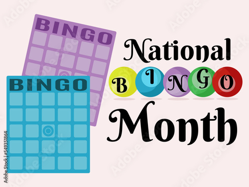 National Bingo Month, idea for poster, banner, flyer or placard design
