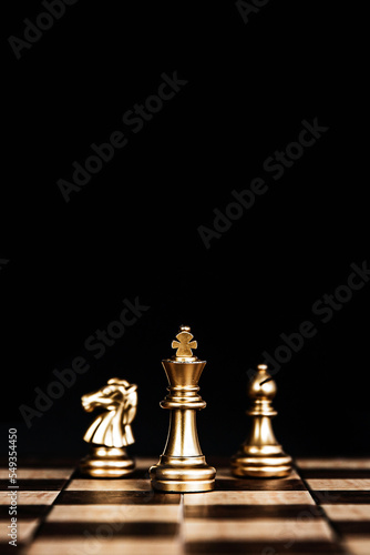 King chess pieces stand teamwork concept of team player or business team and leadership strategy or strategic planning and human resources organization risk management.