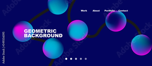 Network concept, line points connections geometric landing page background.