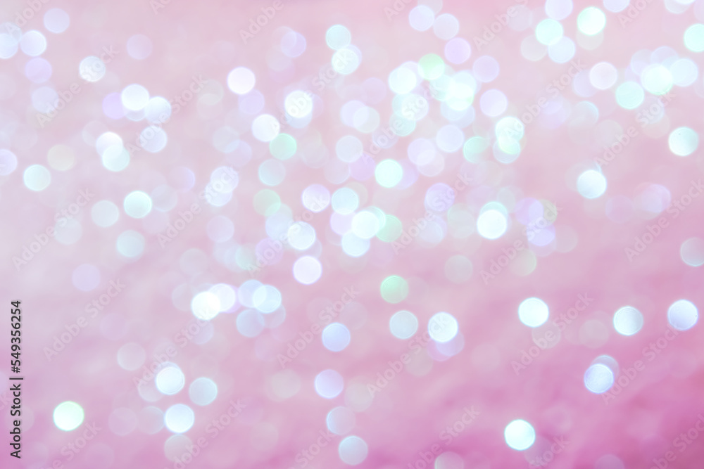 Glitter sparkle christmas or happy new year white pink bokeh festive background