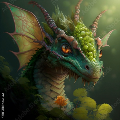 green dragon head  generated image