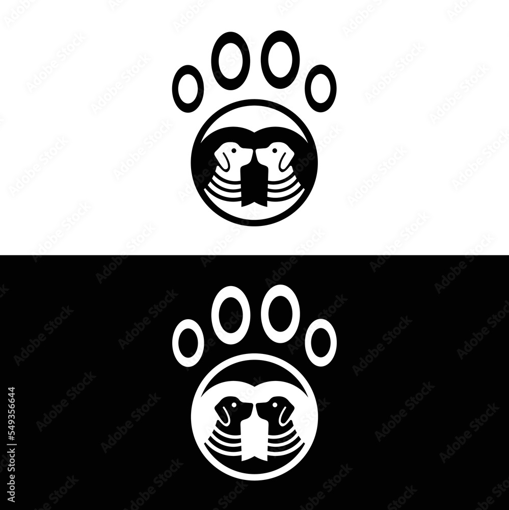 Obraz premium Circle pet dog animal logo design . icon logo . silhouette logo . 