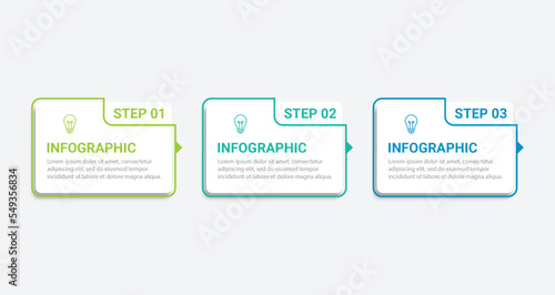 Timeline infographic design element and number options. Business concept with 3 steps. Can be used for workflow layout, diagram, annual report, web design. Vector business template for presentation.