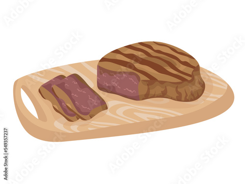 Argentine asado on plank, traditional food meat dish