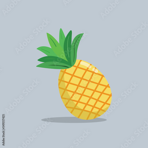pinapple fruit summer illustration in flat vector design