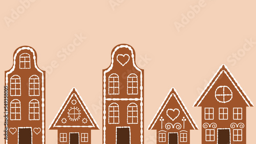 Set of gingerbread houses