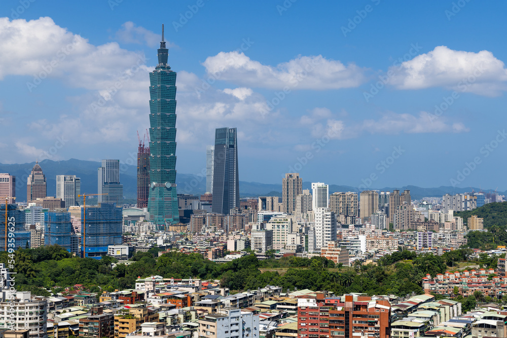 Taipei downtown city landmark