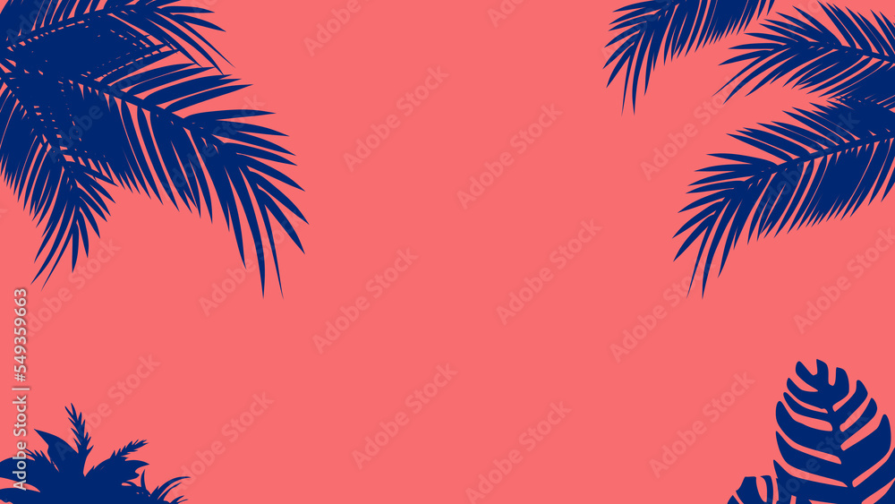 Silhouette of palm trees and beach background. For traveling during the holidays vector