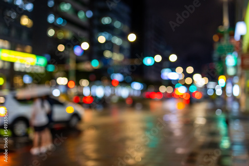 Blurred abstract city street light background.