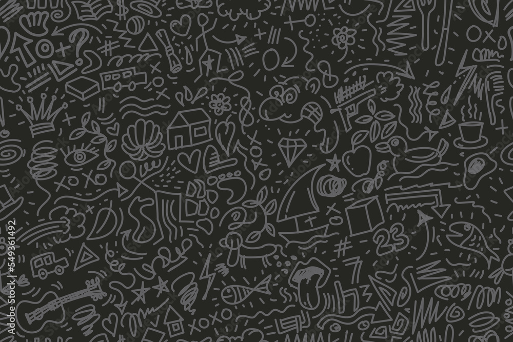 Vector illustration of hand drawn doodle with seamless pattern. Concept design for wallpaper, wrapping and clothing