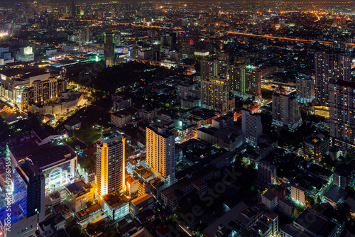 Bangkok city landscape. Bangkok night view in the business district. at dusk