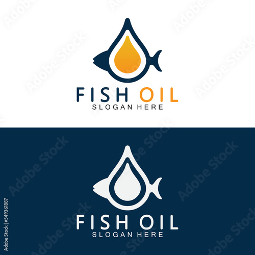 Fish oil logo vector illustration template.