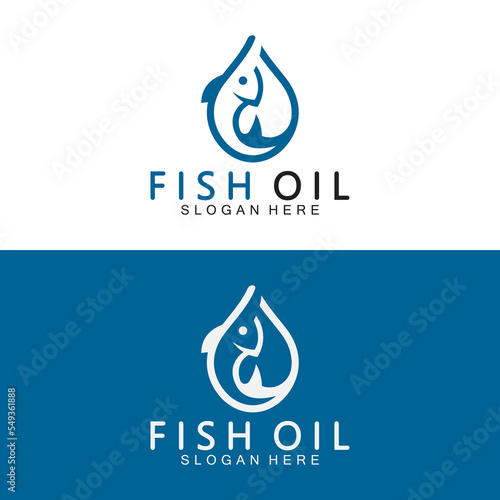 Fish oil logo vector illustration template.