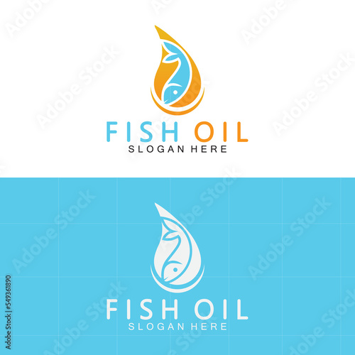 Fish oil logo vector illustration template.