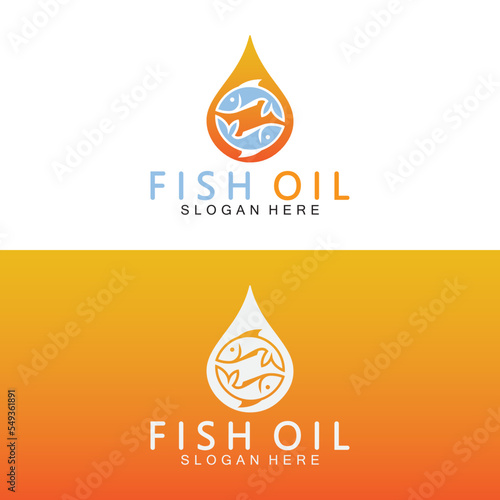Fish oil logo vector illustration template.