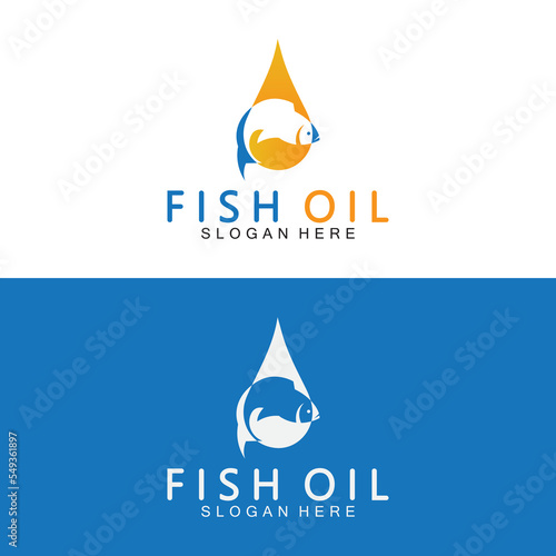 Fish oil logo vector illustration template.