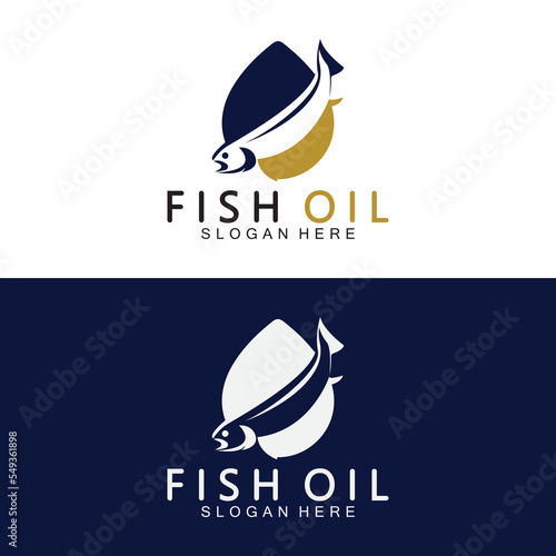 Fish oil logo vector illustration template.