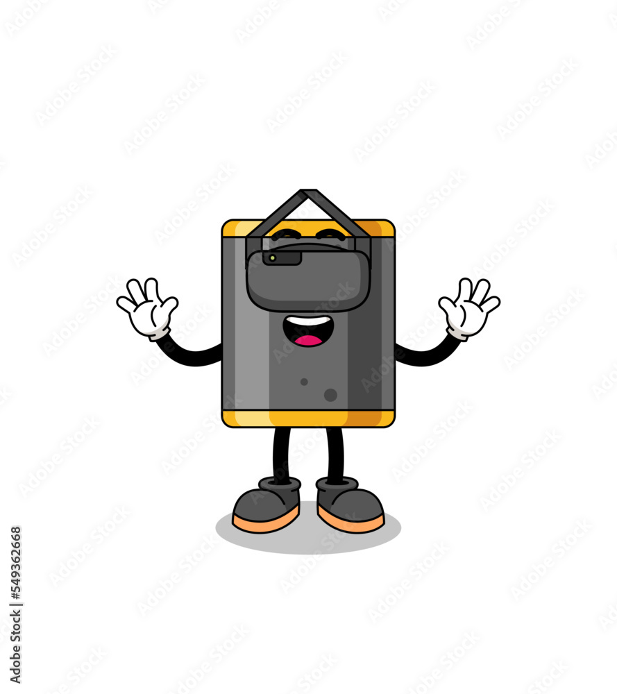 Illustration of punching bag with a vr headset Illustration of punching bag with a vr headset