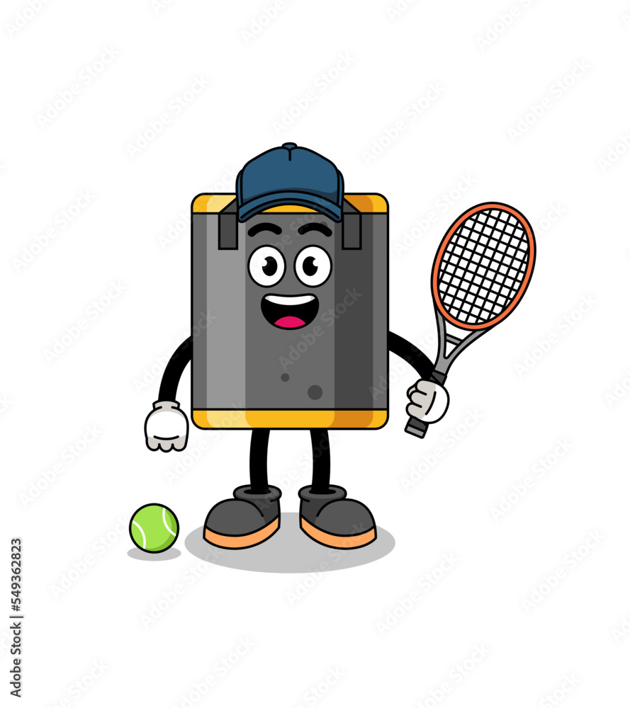 Fototapeta premium punching bag illustration as a tennis player