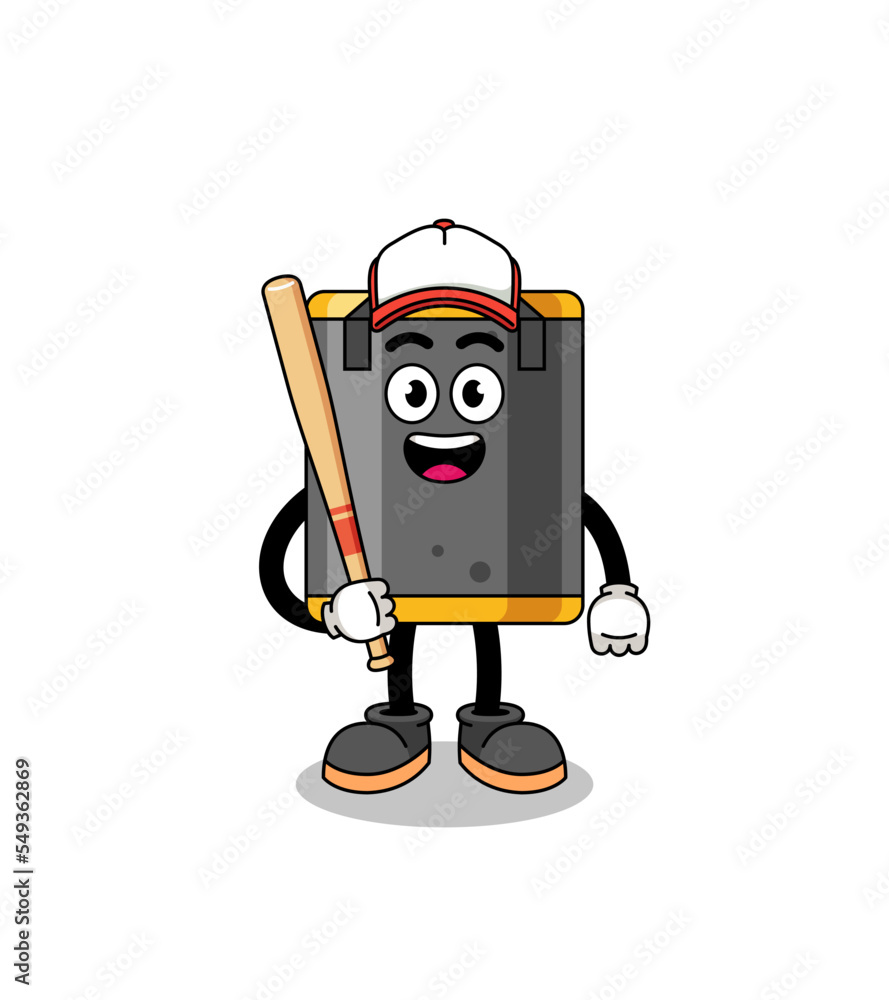 Fototapeta premium punching bag mascot cartoon as a baseball player