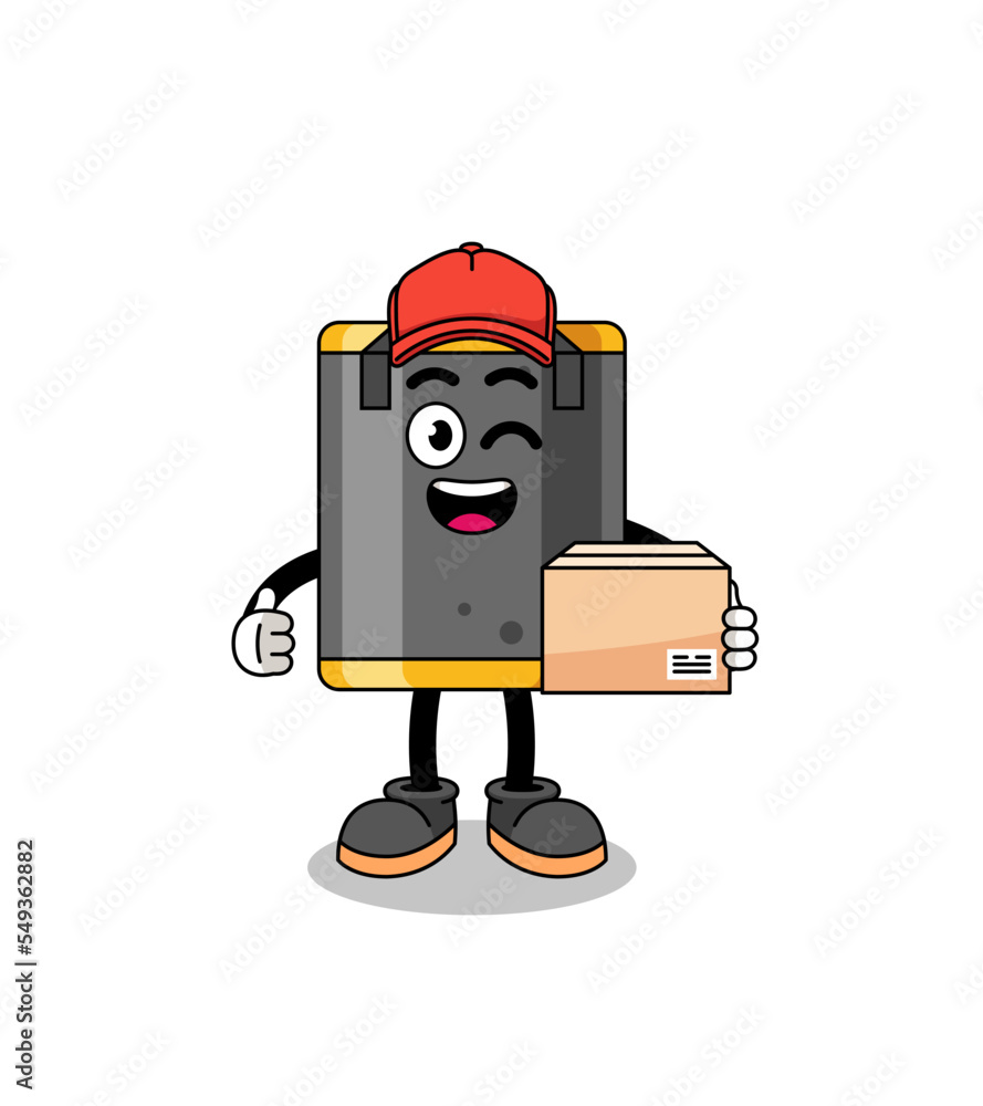 punching bag mascot cartoon as an courier punching bag mascot cartoon as an courier