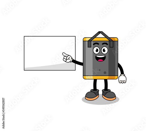 punching bag illustration doing a presentation