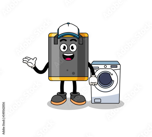 punching bag illustration as a laundry man