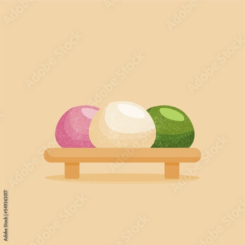 multicolor mochi illustration background vector stock