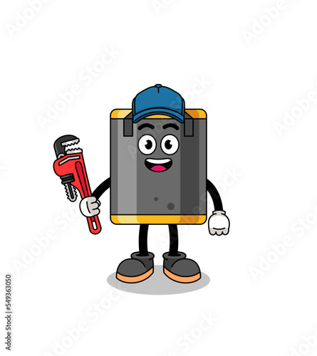 punching bag illustration cartoon as a plumber