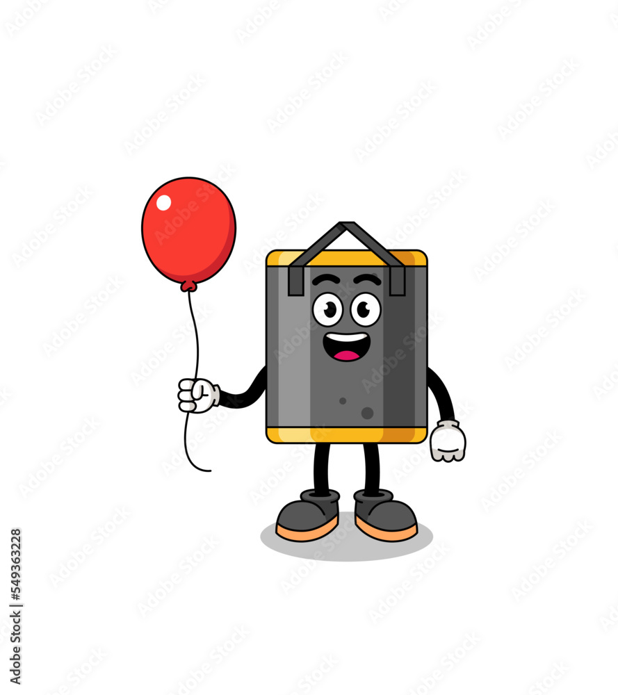 Cartoon of punching bag holding a balloon