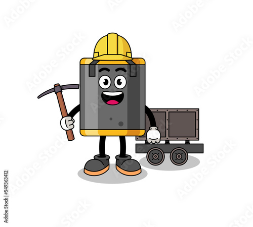 Mascot Illustration of punching bag miner