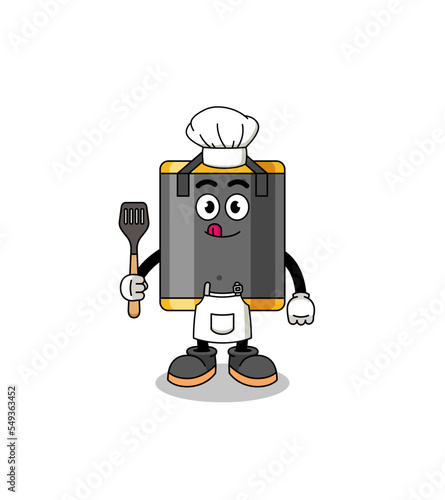 Mascot Illustration of punching bag chef