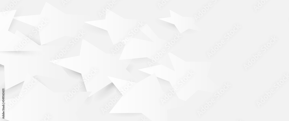 Fotografie Abstract white paper stars background. Vector illustration