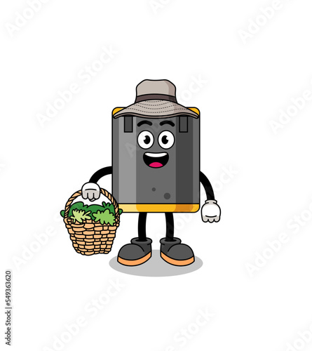 Character Illustration of punching bag as a herbalist