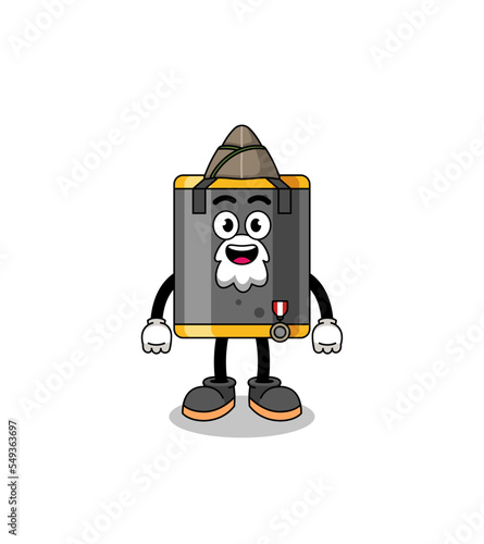 Character cartoon of punching bag as a veteran